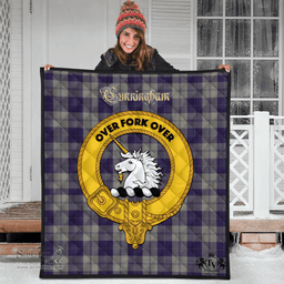 Scottish Cunningham Dress Blue Dancers Clan Tartan Quilt - Crest Gold Style Scottish Plaid Tartan Plaid
