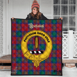 Scottish Auchinleck Clan Tartan Quilt - Crest Gold Style Scottish Plaid Tartan Plaid