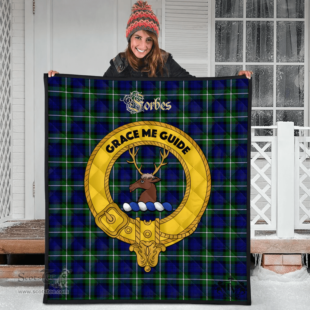 Scottish Forbes Modern Clan Tartan Quilt - Crest Gold Style Scottish Plaid Tartan Plaid