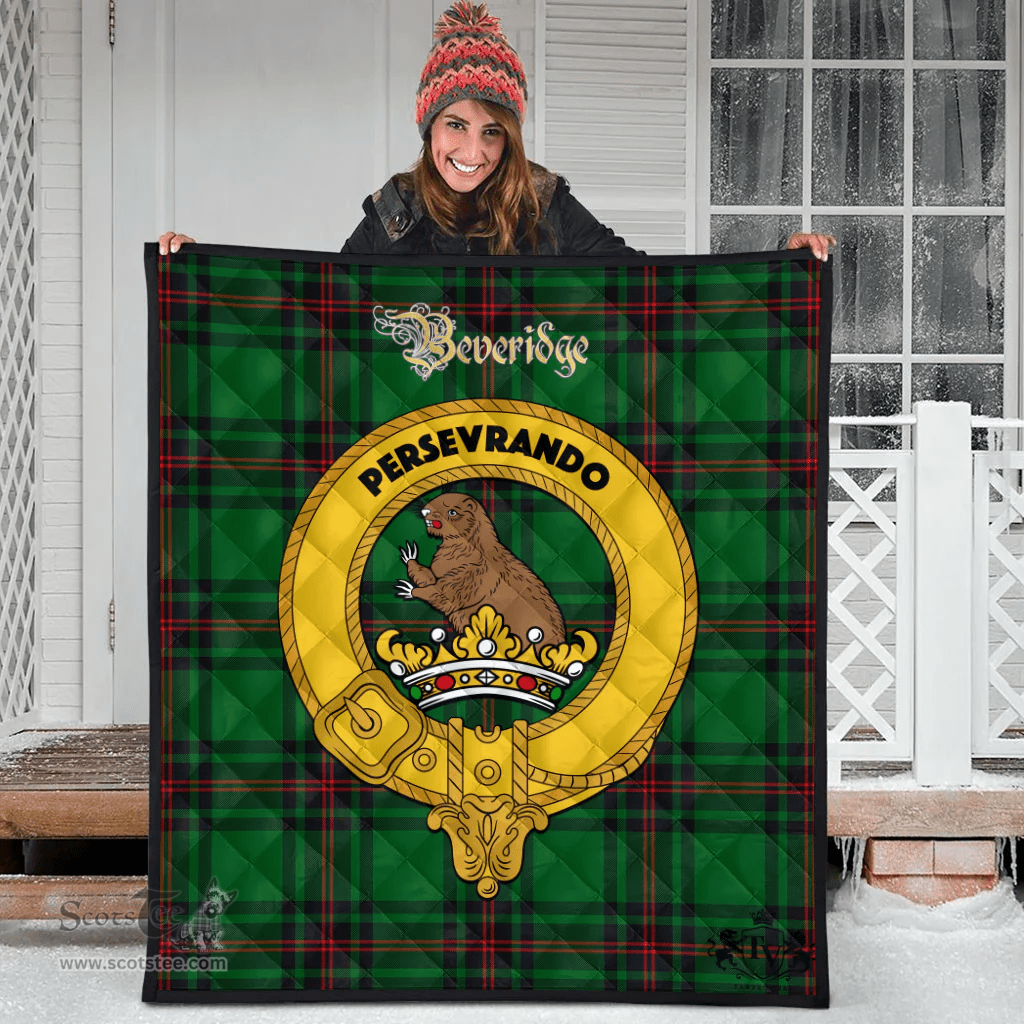 Scottish Beveridge Clan Tartan Quilt - Crest Gold Style Scottish Plaid Tartan Plaid