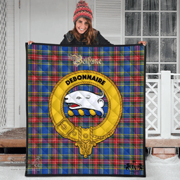 Scottish Bethune Clan Tartan Quilt - Crest Gold Style Scottish Plaid Tartan Plaid