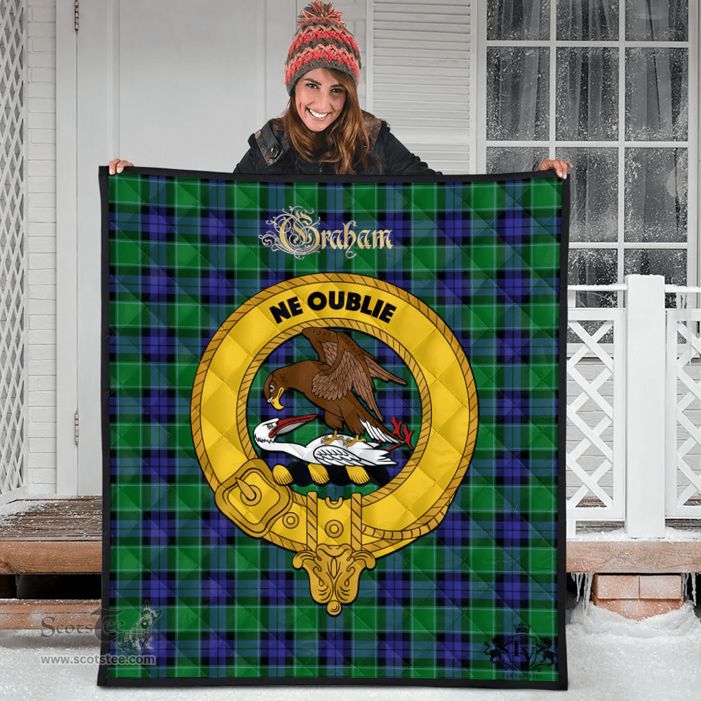 Scottish Graham of Menteith Modern Clan Tartan Quilt - Crest Gold Style Scottish Plaid Tartan Plaid