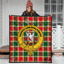 Scottish Gibson Clan Tartan Quilt - Crest Gold Style Scottish Plaid Tartan Plaid