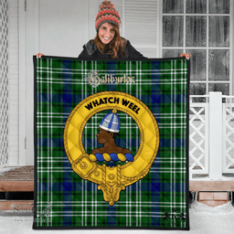 Scottish Haliburton Clan Tartan Quilt - Crest Gold Style Scottish Plaid Tartan Plaid