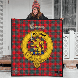 Scottish Cumming Modern Clan Tartan Quilt - Crest Gold Style Scottish Plaid Tartan Plaid