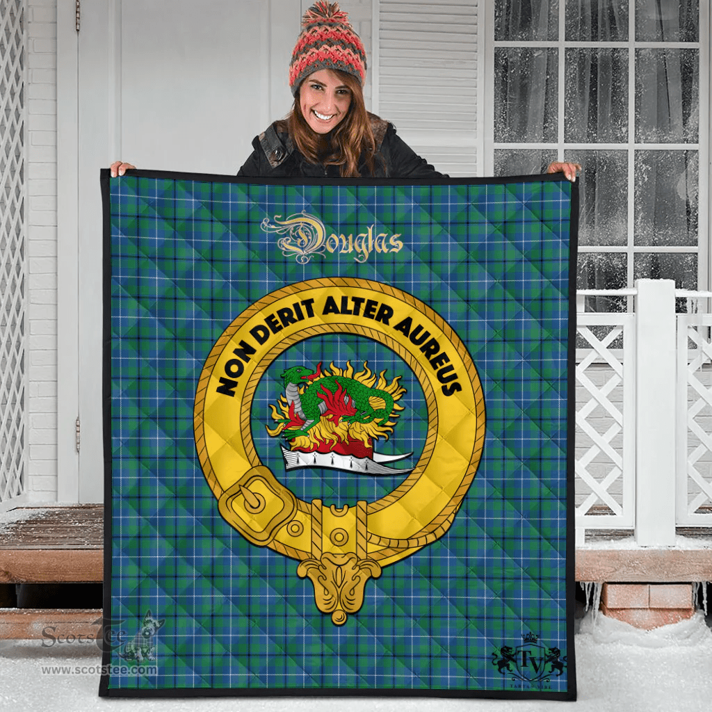 Scottish Douglas Ancient Clan Tartan Quilt - Crest Gold Style Scottish Plaid Tartan Plaid