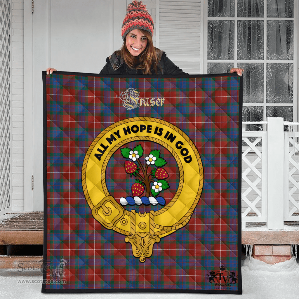 Scottish Fraser Ancient Clan Tartan Quilt - Crest Gold Style Scottish Plaid Tartan Plaid