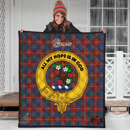 Scottish Fraser Ancient Clan Tartan Quilt - Crest Gold Style Scottish Plaid Tartan Plaid