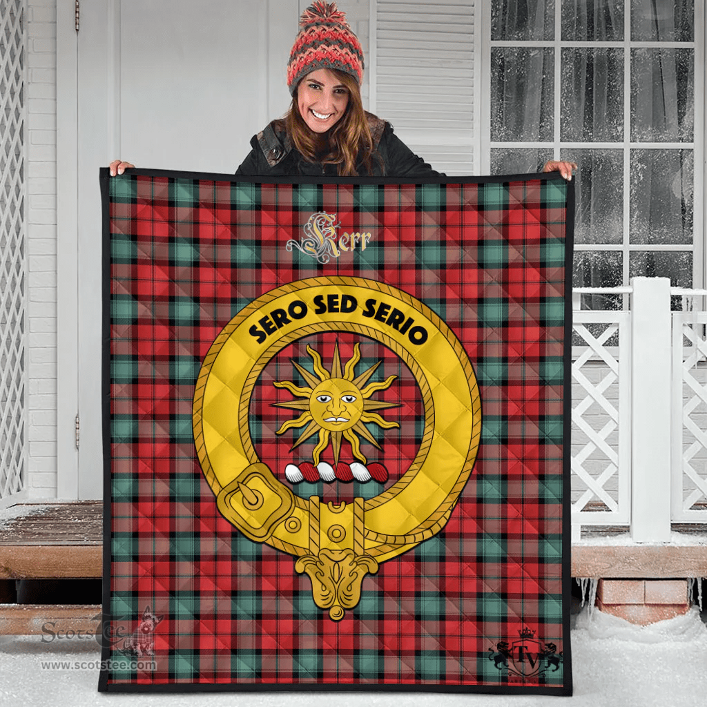 Scottish Kerr Ancient Clan Tartan Quilt - Crest Gold Style Scottish Plaid Tartan Plaid