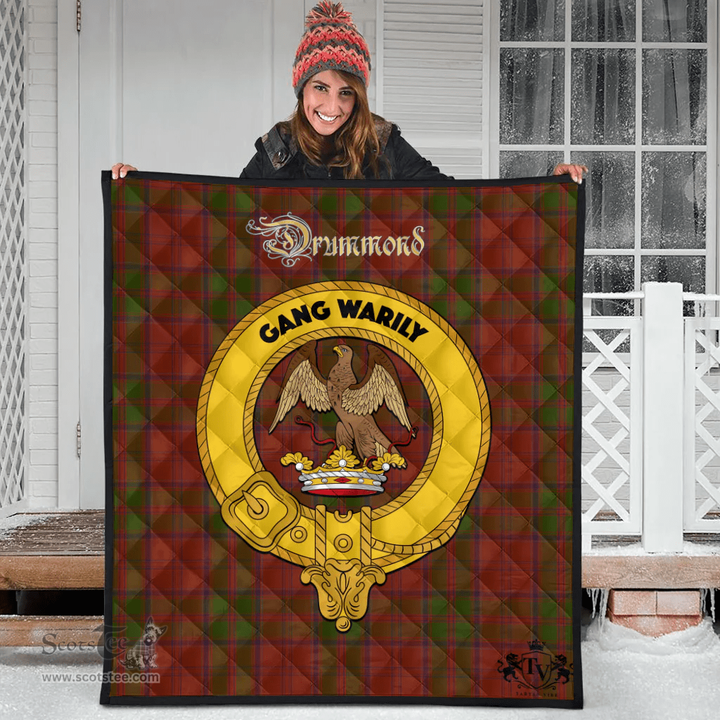 Scottish Drummond Clan Clan Tartan Quilt - Crest Gold Style Scottish Plaid Tartan Plaid