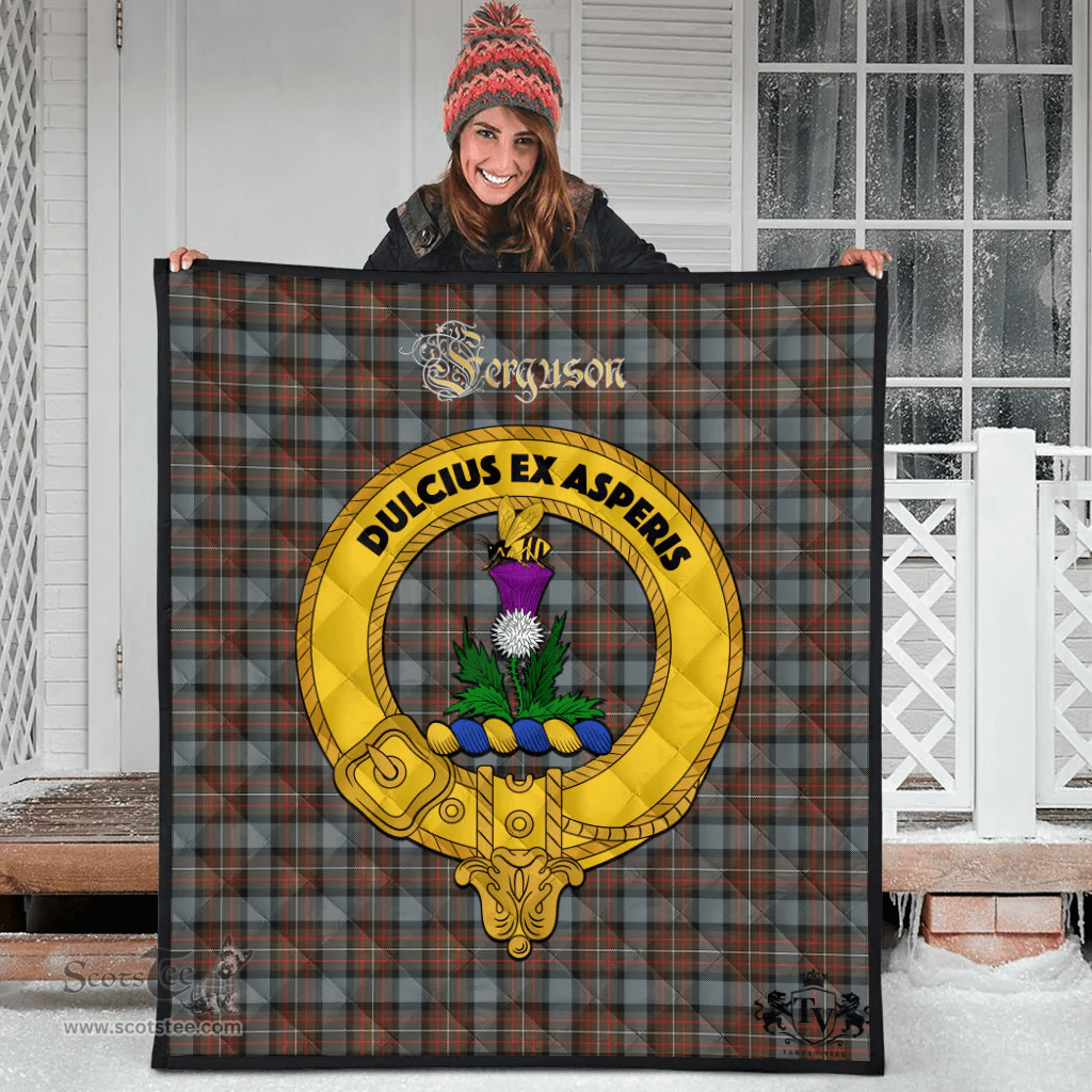 Scottish Ferguson Weathered Clan Tartan Quilt - Crest Gold Style Scottish Plaid Tartan Plaid