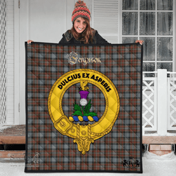 Scottish Ferguson Weathered Clan Tartan Quilt - Crest Gold Style Scottish Plaid Tartan Plaid