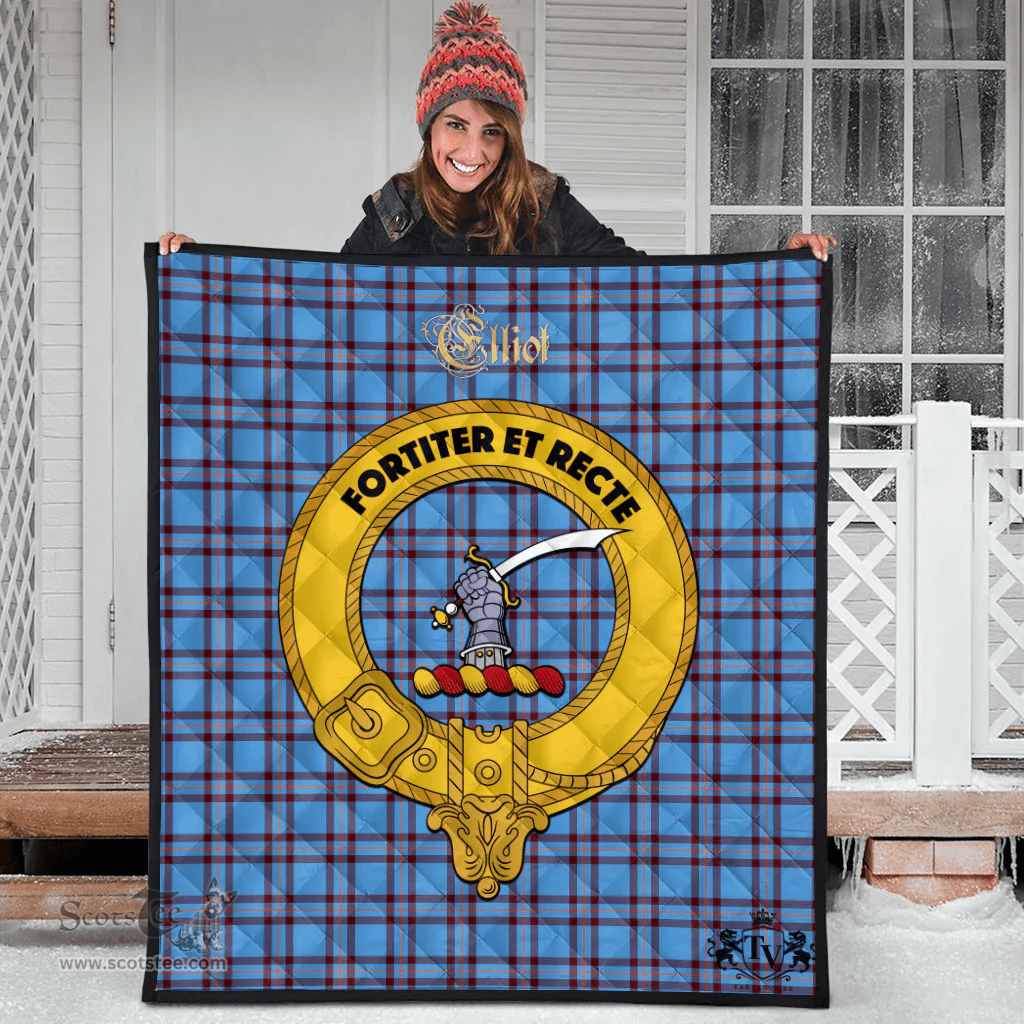 Scottish Elliot Ancient Clan Tartan Quilt - Crest Gold Style Scottish Plaid Tartan Plaid
