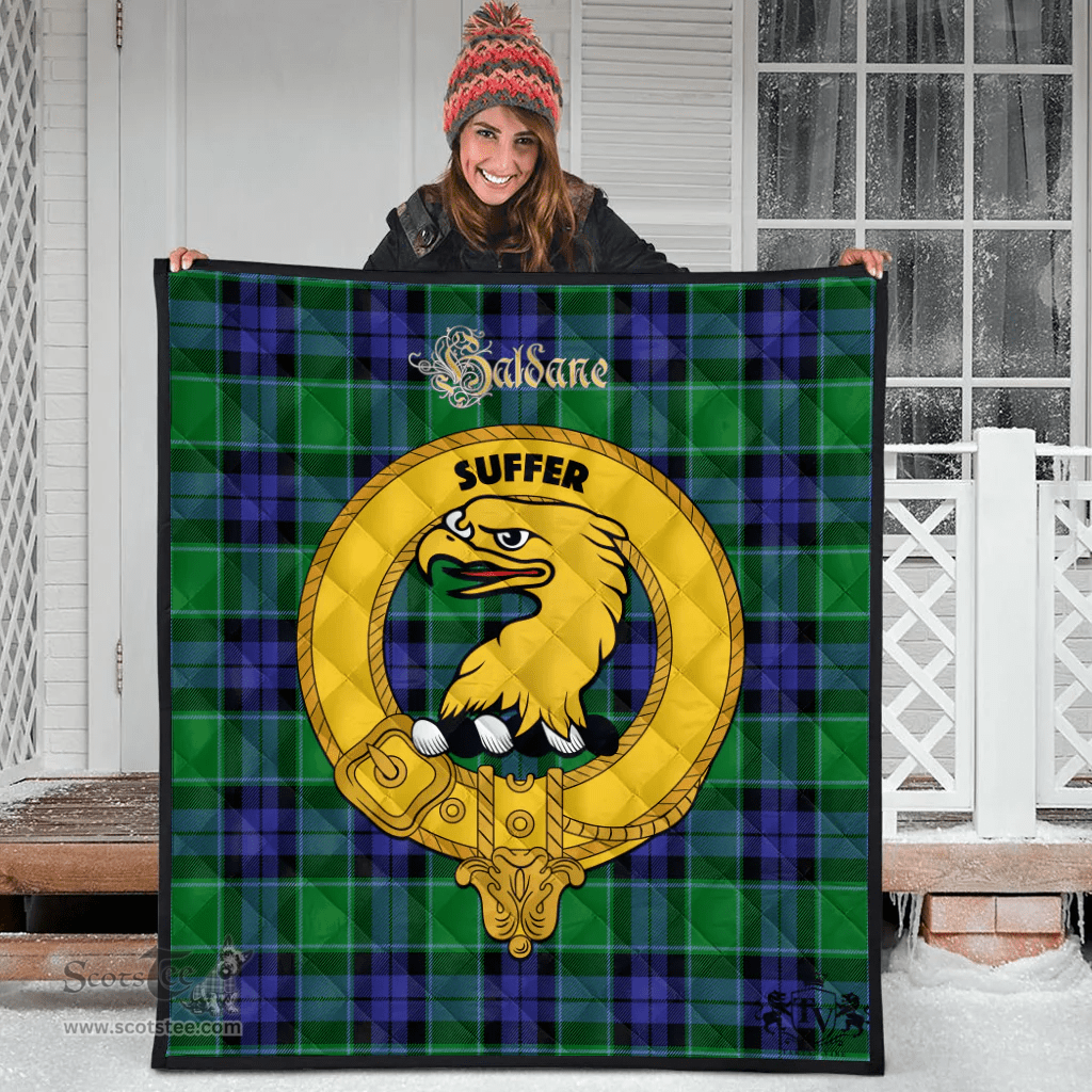 Scottish Haldane Clan Tartan Quilt - Crest Gold Style Scottish Plaid Tartan Plaid