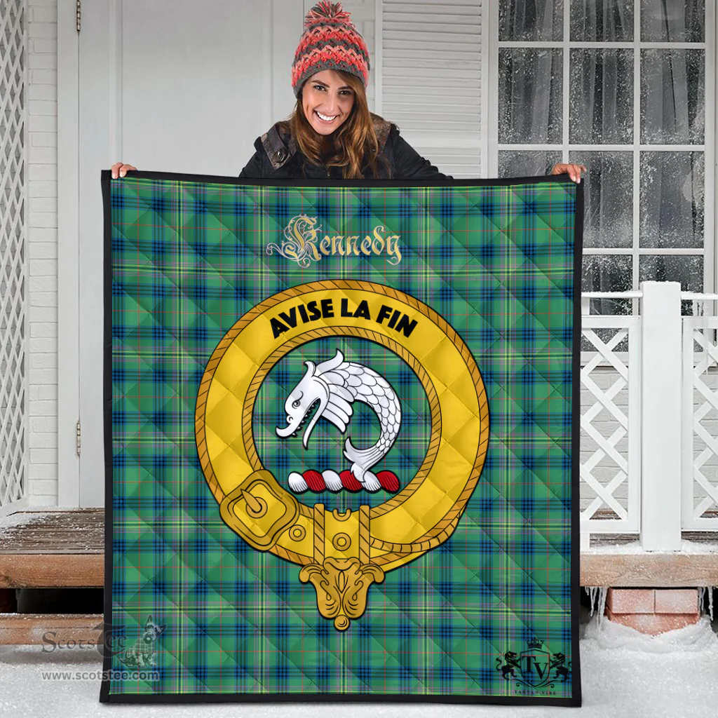 Scottish Kennedy Ancient Clan Tartan Quilt - Crest Gold Style Scottish Plaid Tartan Plaid
