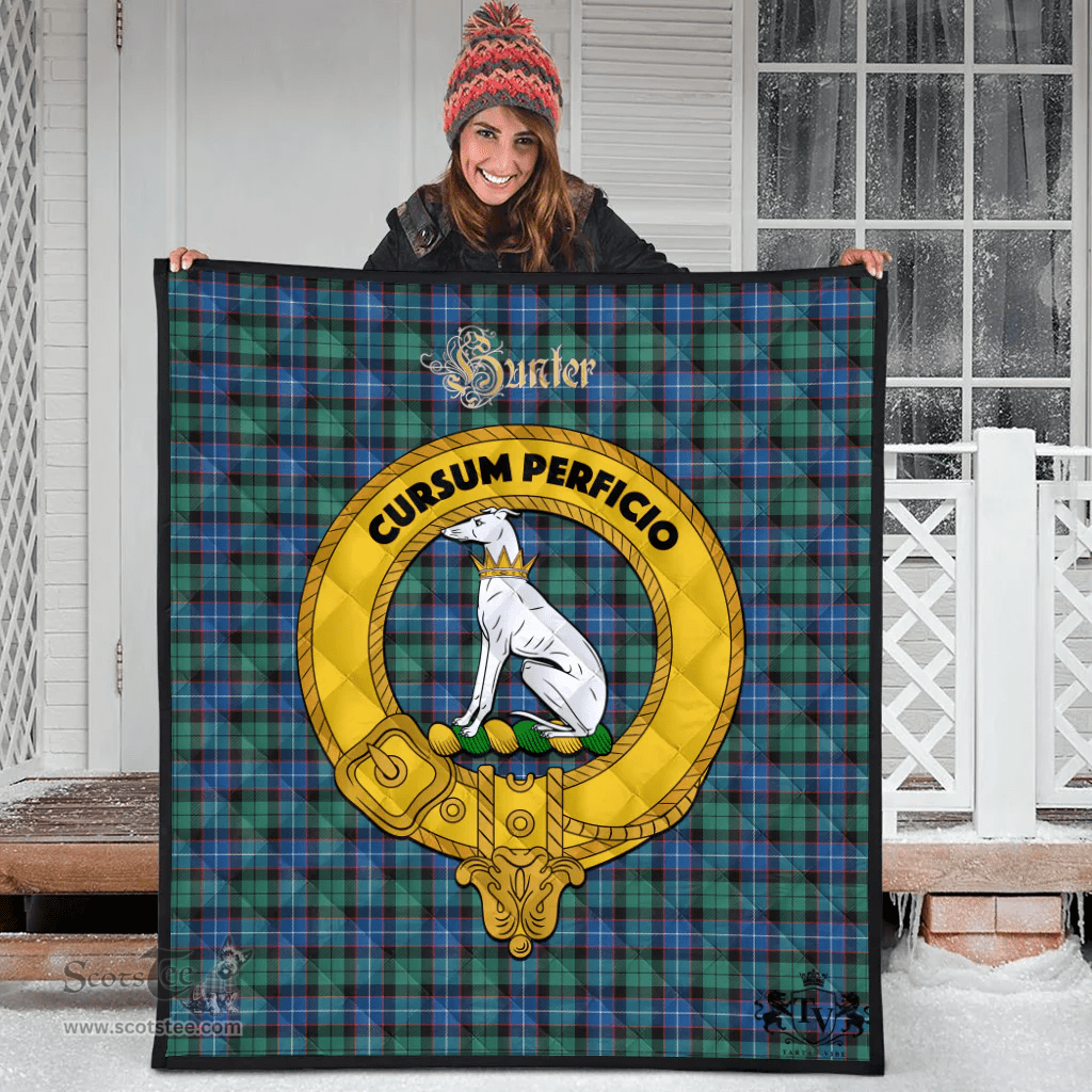 Scottish Hunter Ancient Clan Tartan Quilt - Crest Gold Style Scottish Plaid Tartan Plaid