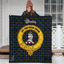 Scottish Fleming Clan Tartan Quilt - Crest Gold Style Scottish Plaid Tartan Plaid