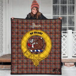 Scottish Innes Ancient Clan Tartan Quilt - Crest Gold Style Scottish Plaid Tartan Plaid