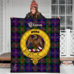 Scottish Chalmers Modern Clan Tartan Quilt - Crest Gold Style Scottish Plaid Tartan Plaid