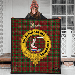 Scottish Ainslie Clan Tartan Quilt - Crest Gold Style Scottish Plaid Tartan Plaid