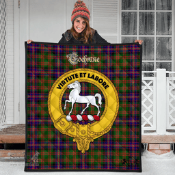 Scottish Cochrane Modern Clan Tartan Quilt - Crest Gold Style Scottish Plaid Tartan Plaid