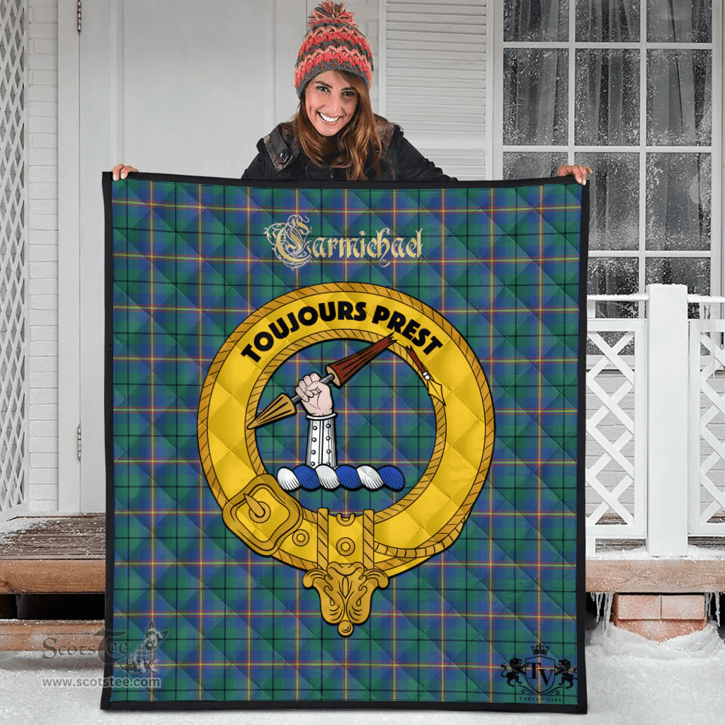 Scottish Carmichael Ancient Clan Tartan Quilt - Crest Gold Style Scottish Plaid Tartan Plaid