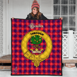 Scottish Hamilton Modern Clan Tartan Quilt - Crest Gold Style Scottish Plaid Tartan Plaid