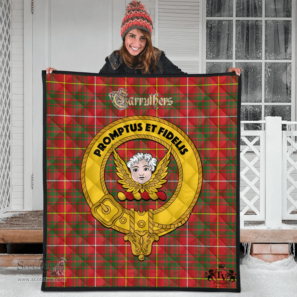 Scottish Carruthers Modern Clan Tartan Quilt - Crest Gold Style Scottish Plaid Tartan Plaid