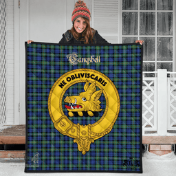 Scottish Campbell Argyll Ancient Clan Tartan Quilt - Crest Gold Style Scottish Plaid Tartan Plaid