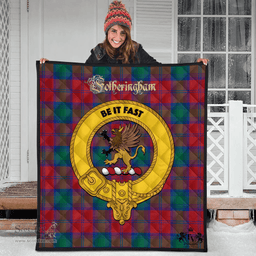 Scottish Fotheringham Modern Clan Tartan Quilt - Crest Gold Style Scottish Plaid Tartan Plaid