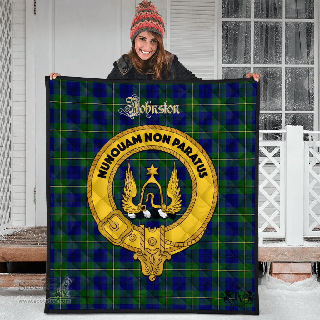 Scottish Johnston Modern Clan Tartan Quilt - Crest Gold Style Scottish Plaid Tartan Plaid