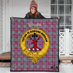 Scottish Crawford Ancient Clan Tartan Quilt - Crest Gold Style Scottish Plaid Tartan Plaid