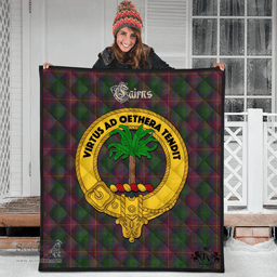 Scottish Cairns Clan Tartan Quilt - Crest Gold Style Scottish Plaid Tartan Plaid