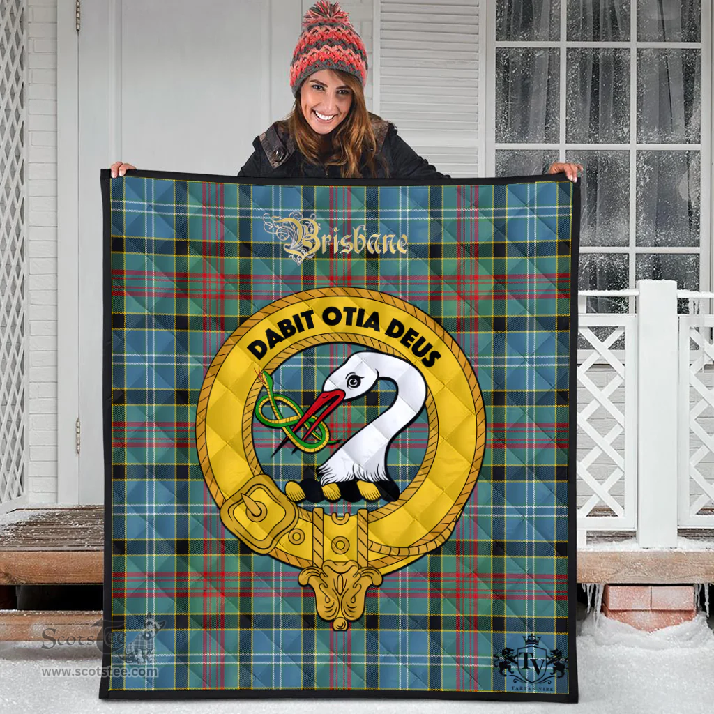 Scottish Brisbane modern Clan Tartan Quilt - Crest Gold Style Scottish Plaid Tartan Plaid