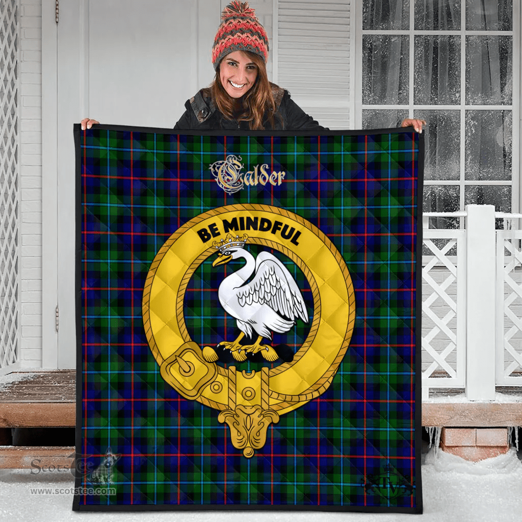 Scottish Calder Modern Clan Tartan Quilt - Crest Gold Style Scottish Plaid Tartan Plaid