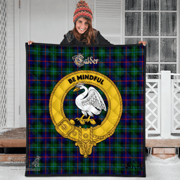 Scottish Calder Modern Clan Tartan Quilt - Crest Gold Style Scottish Plaid Tartan Plaid