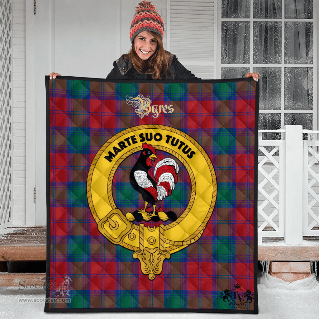 Scottish Byres Clan Tartan Quilt - Crest Gold Style Scottish Plaid Tartan Plaid