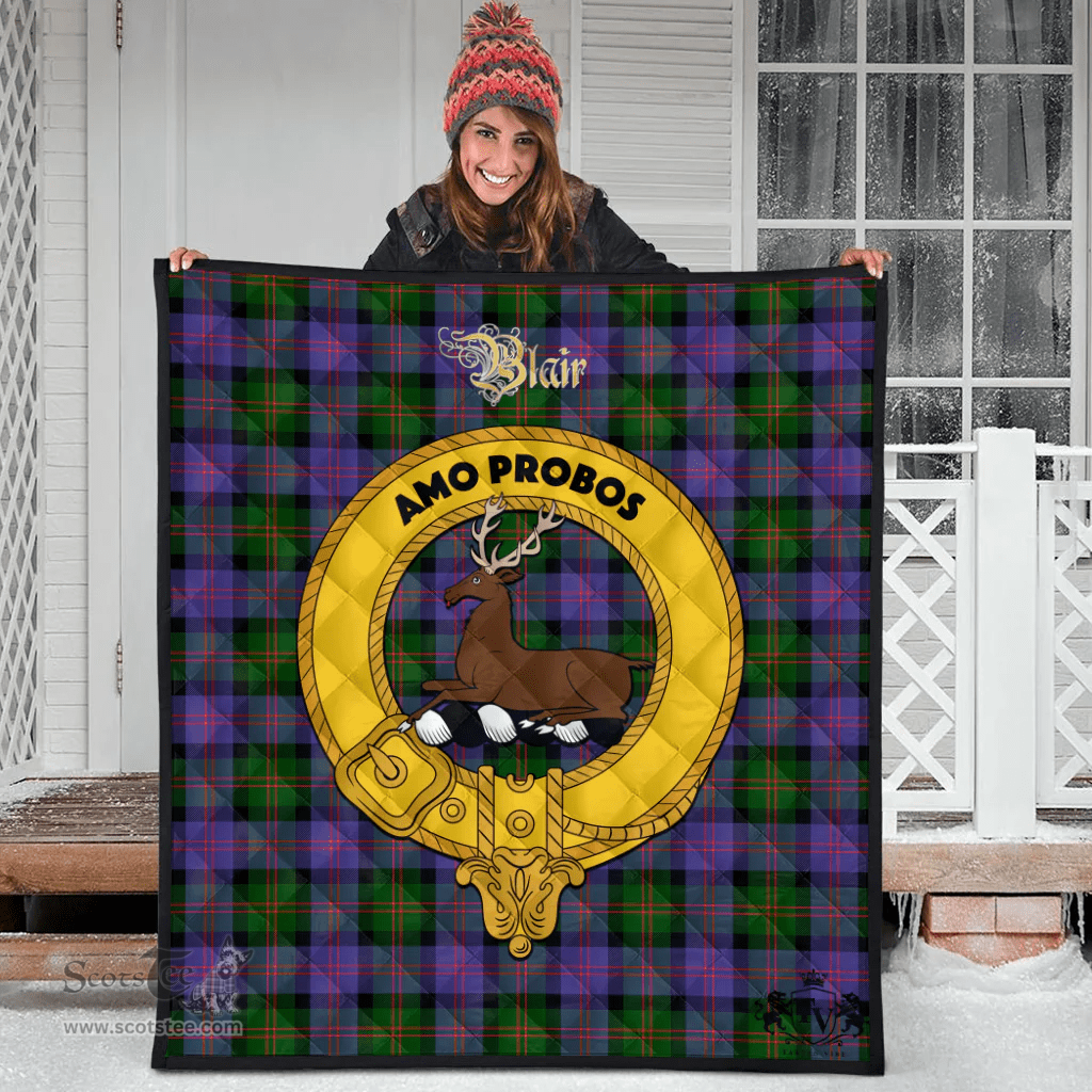 Scottish Blair Modern Clan Tartan Quilt - Crest Gold Style Scottish Plaid Tartan Plaid