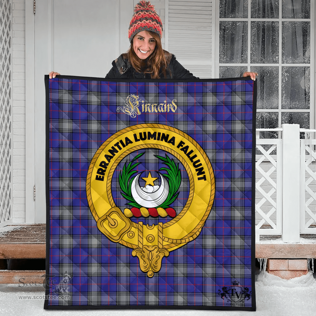 Scottish Kinnaird Clan Tartan Quilt - Crest Gold Style Scottish Plaid Tartan Plaid