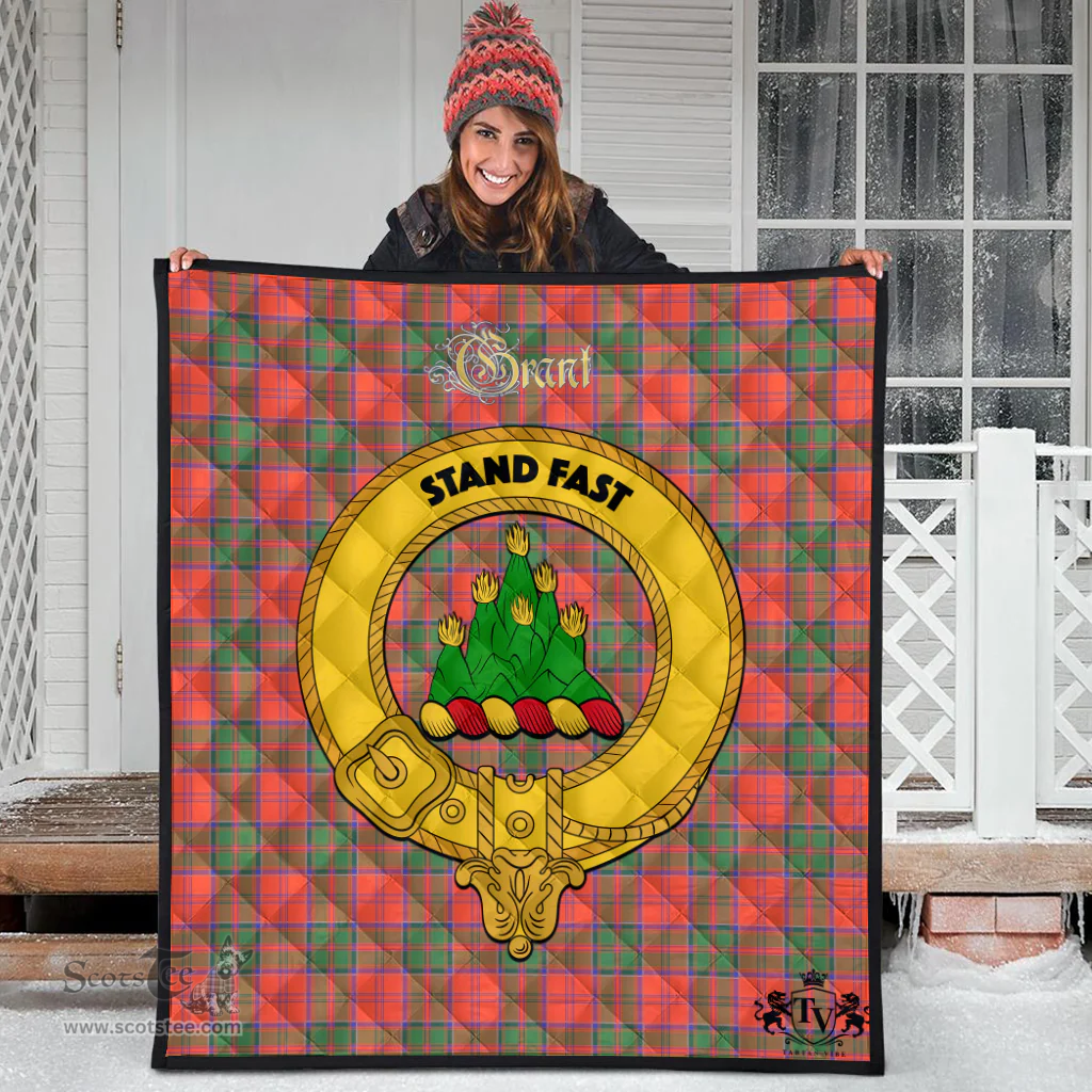 Scottish Grant Ancient Clan Tartan Quilt - Crest Gold Style Scottish Plaid Tartan Plaid