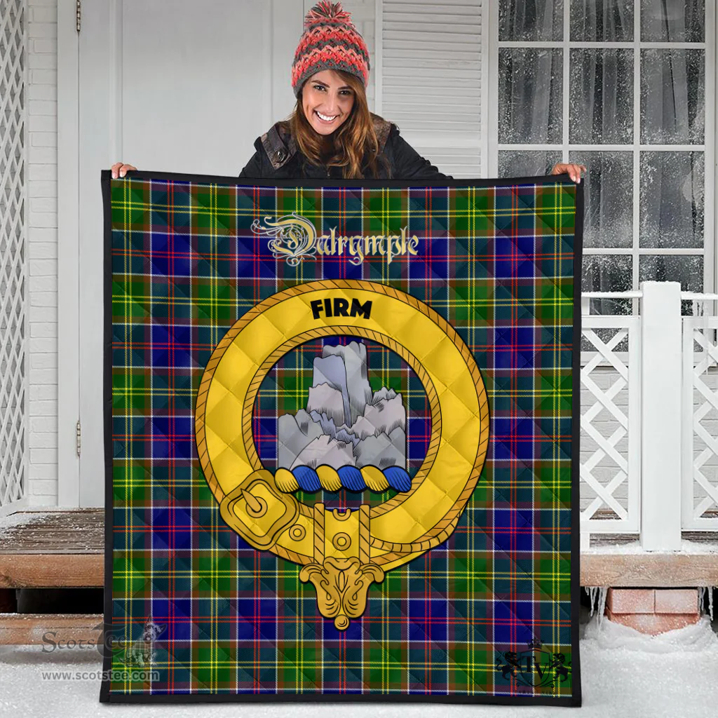 Scottish Dalrymple Clan Tartan Quilt - Crest Gold Style Scottish Plaid Tartan Plaid