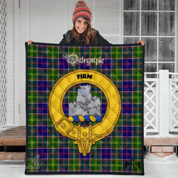 Scottish Dalrymple Clan Tartan Quilt - Crest Gold Style Scottish Plaid Tartan Plaid