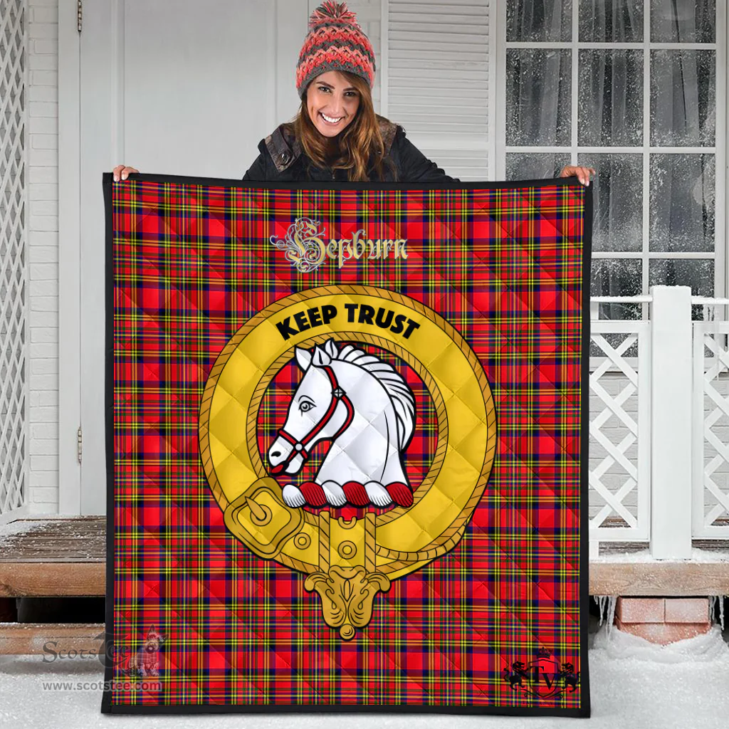 Scottish Hepburn Clan Tartan Quilt - Crest Gold Style Scottish Plaid Tartan Plaid