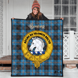 Scottish Horsburgh Clan Tartan Quilt - Crest Gold Style Scottish Plaid Tartan Plaid