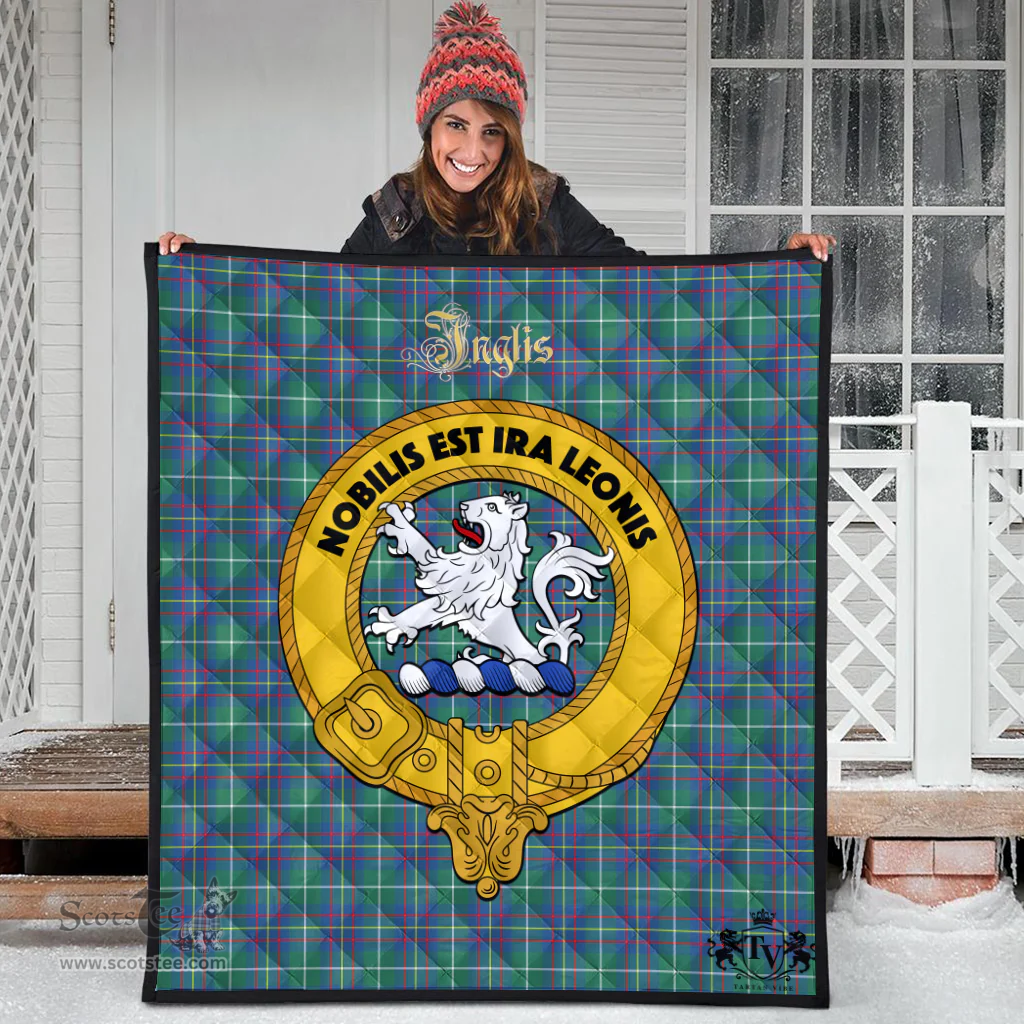 Scottish Inglis Ancient Clan Tartan Quilt - Crest Gold Style Scottish Plaid Tartan Plaid