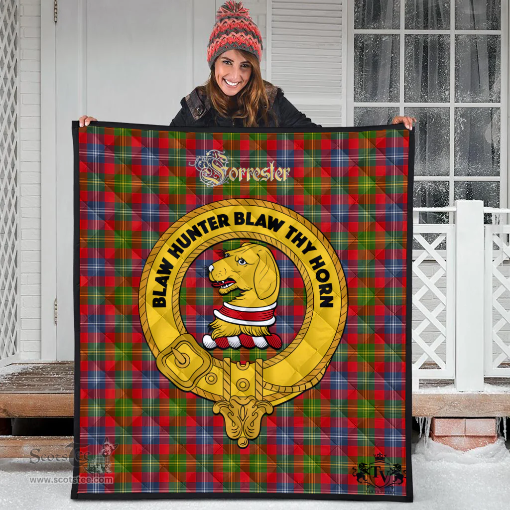 Scottish Forrester Clan Tartan Quilt - Crest Gold Style Scottish Plaid Tartan Plaid