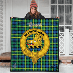 Scottish Campbell of Breadalbane Ancient Clan Tartan Quilt - Crest Gold Style Scottish Plaid Tartan Plaid