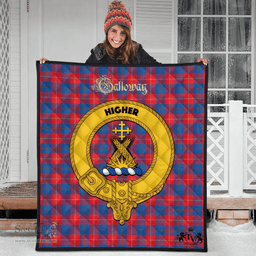 Scottish Galloway Red Clan Tartan Quilt - Crest Gold Style Scottish Plaid Tartan Plaid