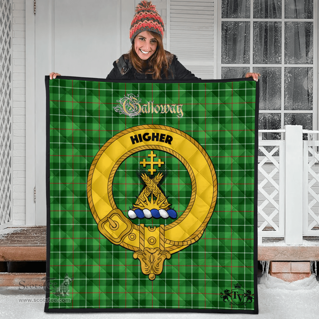 Scottish Galloway Clan Tartan Quilt - Crest Gold Style Scottish Plaid Tartan Plaid