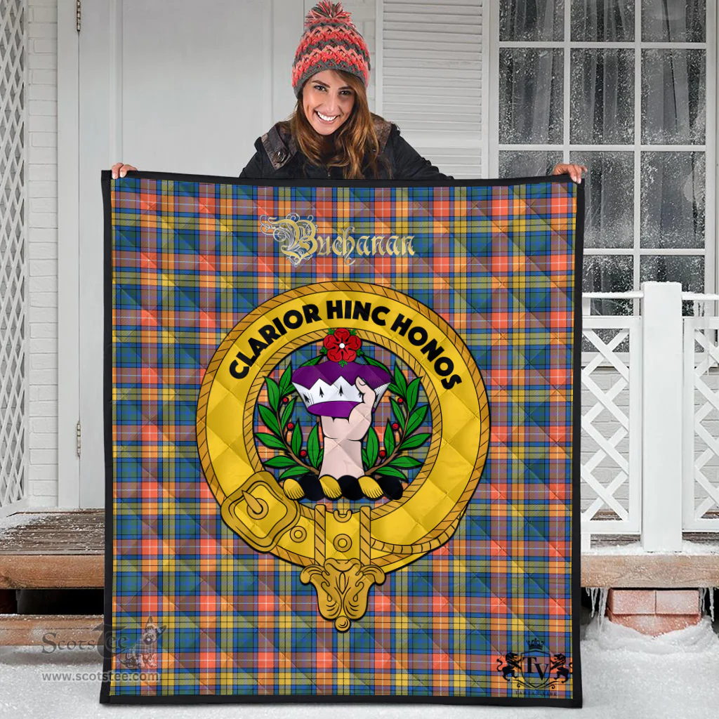 Scottish Buchanan Ancient Clan Tartan Quilt - Crest Gold Style Scottish Plaid Tartan Plaid